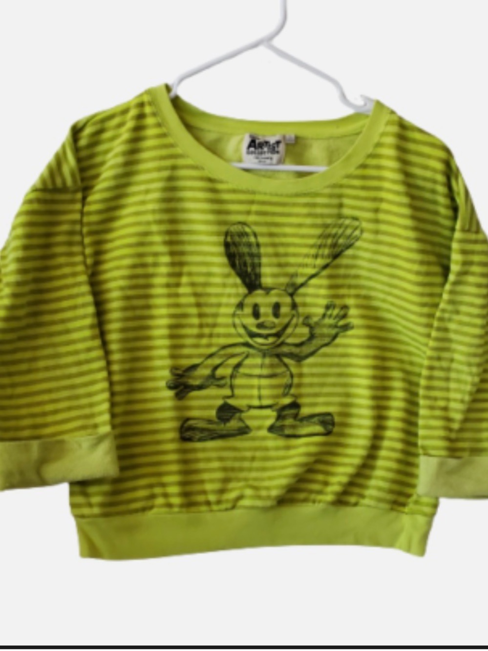 Disney Oswald Neon Green Striped Top XL